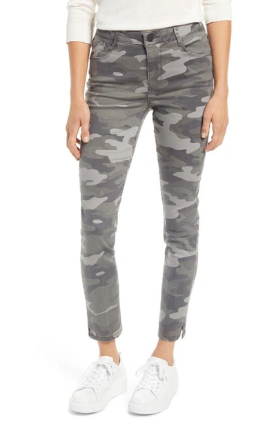 Wit & Wisdom 'ab'solution Camo High Waist Ankle Skinny Pants In Deep Sage