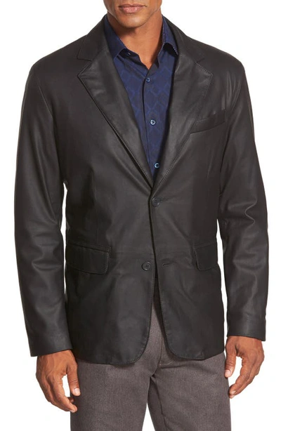 Remy Leather 'lite' Button Blazer In Peat/ Rustic
