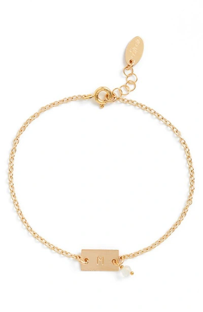NASHELLE SHAKA INITIAL 14K-GOLD FILL BAR BRACELET SHB2G