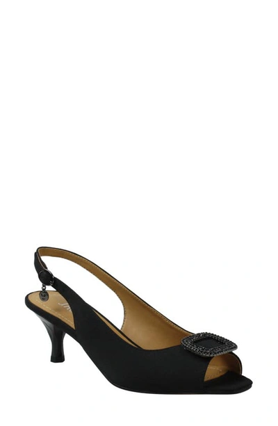 J. Reneé J.renée Madeleina Slingback Sandal In Black Satin