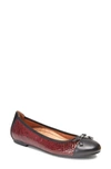 Vionic 'minna' Leather Flat In Wine Leather