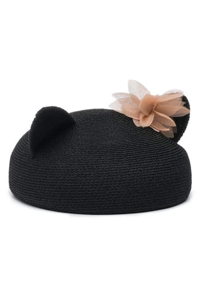 Eugenia Kim Caterina Braided Cat-ear Beret Hat, Black | ModeSens