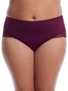 Curvy Couture Tulip Lace Trim Briefs In Purple Velvet