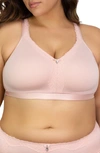 Curvy Couture Cotton Luxe Wire-free Bra In Blushing Rose