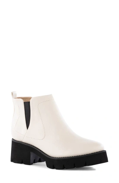 Bc Footwear Fight For Your Right Vegan Leather Bootie In Off White Faux Leather