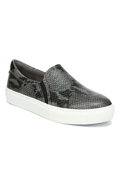 Dr. Scholl's Nova Slip-on Sneaker In Grey/ Black Faux Leather