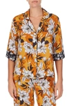 Room Service Pajama Top In Yellow Large Floral