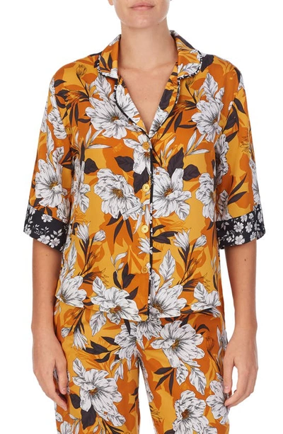 Room Service Pajama Top In Yellow Large Floral