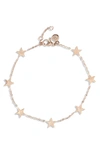 Knotty Delicate Star Bracelet In Rose Gold