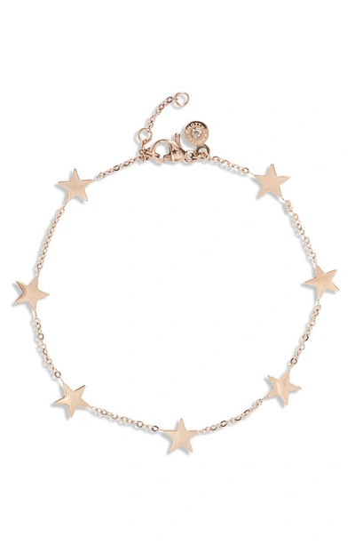 Knotty Delicate Star Bracelet In Rose Gold