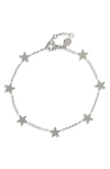 Knotty Delicate Star Bracelet In Rhodium