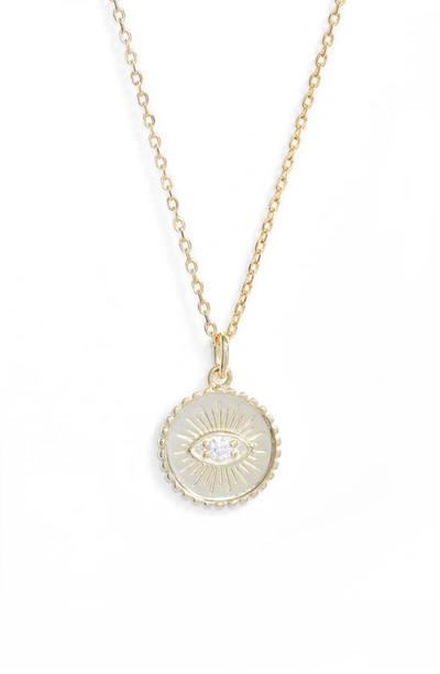 Knotty Coin Pendant Necklace In Gold