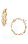 Knotty Crystal Braided Mini Hoop Earrings In Gold