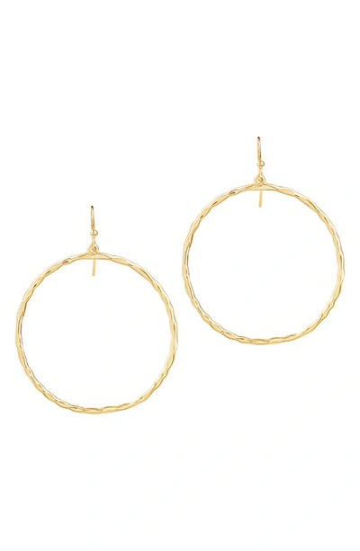 Sterling Forever Circle Drop Earrings In Gold