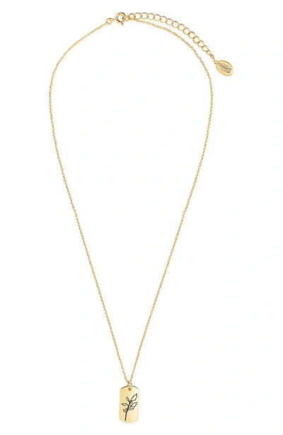 Sterling Forever Birth Flower Pendant Necklace In Gold/ December