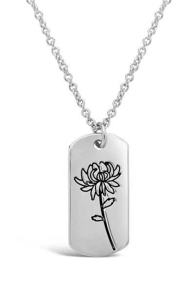 Sterling Forever Birth Flower Pendant Necklace In November,chrysanthemum,silver