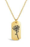 Sterling Forever Birth Flower Pendant Necklace In Gold/ November