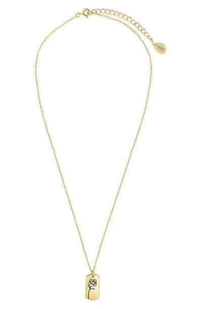 Sterling Forever Birth Flower Pendant Necklace In September/peony/gold
