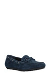 Bella Vita Scout Comfort Loafers Women's Shoes In Navy Suede Leather
