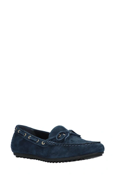 Bella Vita Scout Comfort Loafers Women's Shoes In Navy Suede Leather