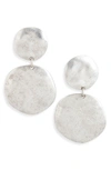 Karine Sultan Double Disc Drop Earrings In Silver