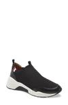 Linea Paolo Robbie Slip-on Sneaker In Black Stretch Fabric