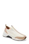 Linea Paolo Robbie Slip-on Sneaker In White/ Beige Fabric