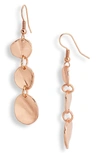 Karine Sultan Small Coin Dangle Earrings In Rose Gold