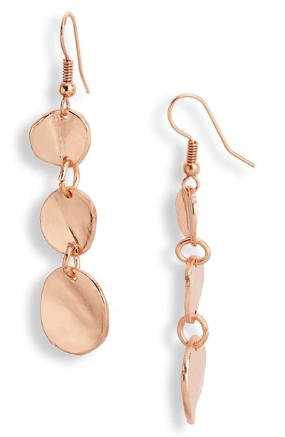 Karine Sultan Small Coin Dangle Earrings In Rose Gold