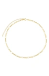 Adinas Jewels Figaro Choker In 14k Gold Plated Over Sterling Silver