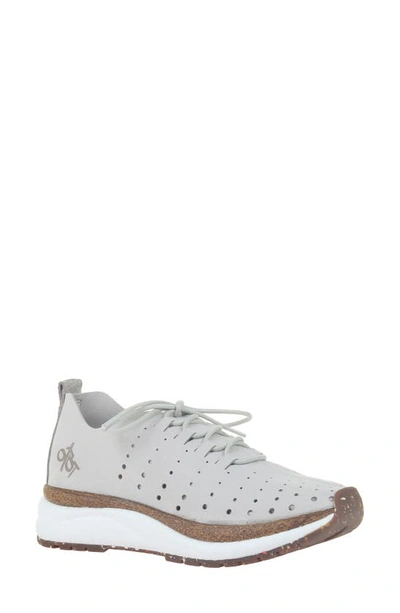 Otbt Alstead Perforated Sneaker In Dove Grey Suede
