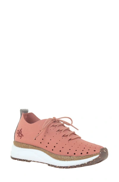 Otbt Alstead Perforated Sneaker In Crabapple Suede