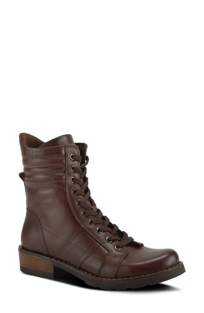 Spring Step Cynala Bootie In Chocolate Brown Leather