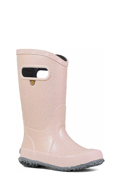 Bogs Kids' Glitter Waterproof Rain Boot In Rose Gold
