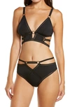 Hauty Women's Caged Bralette And Underwear 2pc Lingerie Set, Online Only In Black