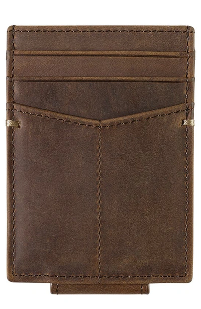 Johnston & Murphy Leather Front Pocket Wallet In Tan Oiled