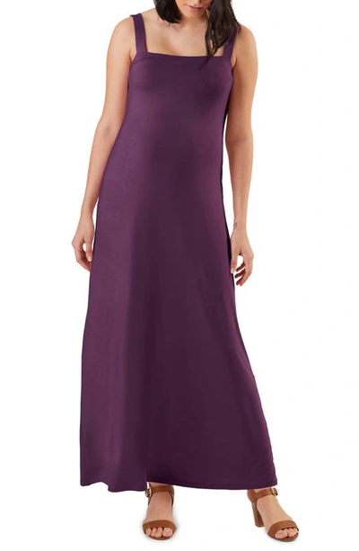 Stowaway Collection Cara Maternity Maxi Dress In Purple