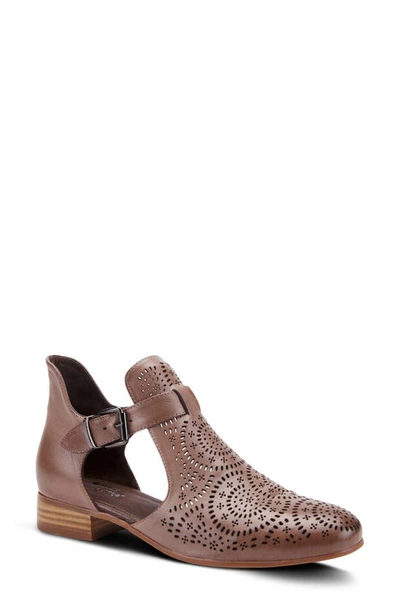 Spring Step Eugenie Cutout Loafer In Taupe Leather