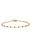 Bony Levy El Mar Ruby & Diamond Tennis Bracelet In Rose Gold/ Ruby