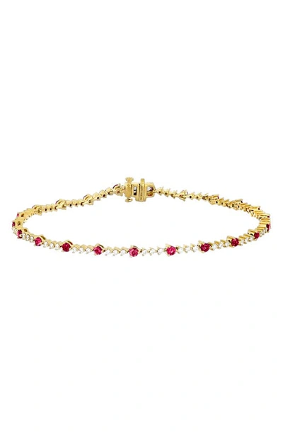 Bony Levy El Mar Ruby & Diamond Tennis Bracelet In Rose Gold/ Ruby