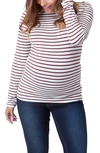 Nom Maternity Liv Maternity T-shirt In Russet Stripe