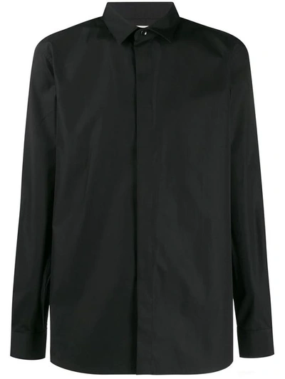 Saint Laurent Men's Black Leather Shirt