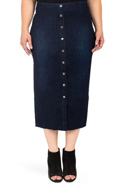 Standards & Practices Elain Denim Pencil Skirt In Bermuda