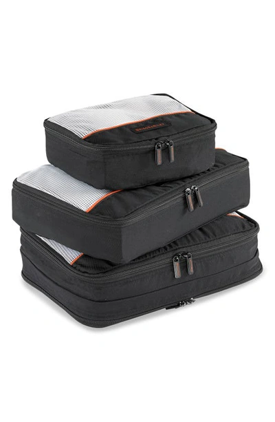 Briggs & Riley Travel Basics Set Of 3 Small Packing Cubes In Black