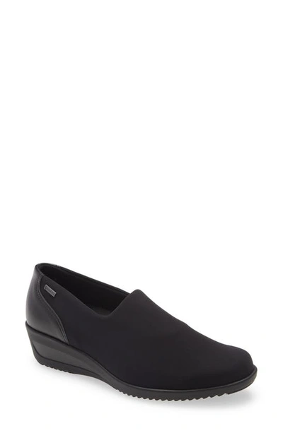 Ara Zah Gore-tex® Waterproof Wedge Loafer In Black Fabric