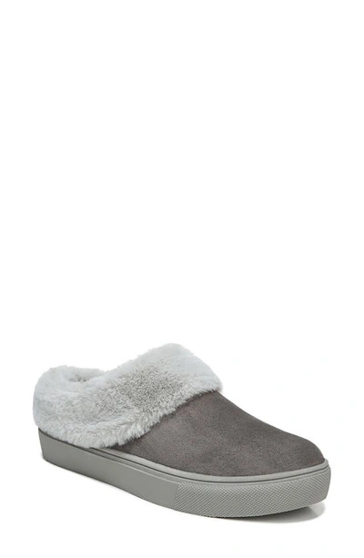 Dr. Scholl's Now Chill Faux Fur Slipper In Grey Fabric