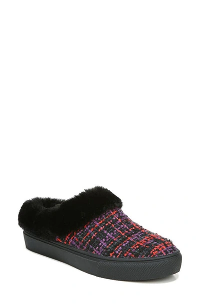 Dr. Scholl's Now Chill Faux Fur Slipper In Black Fabric