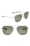 Electric Rodeo 54mm Polarized Aviator Sunglasses In Matte Silver/ Grey