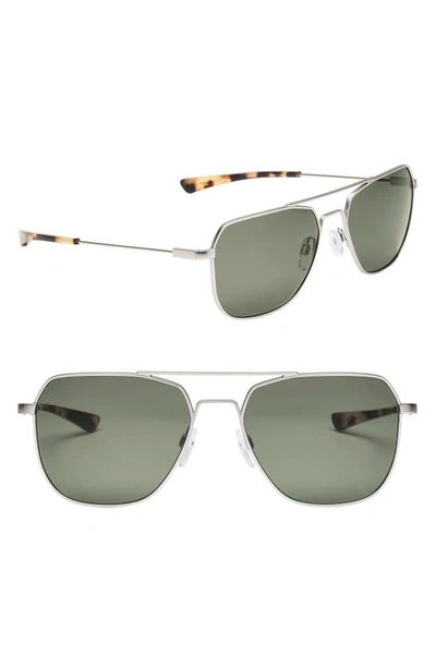 Electric Rodeo 54mm Polarized Aviator Sunglasses In Matte Silver/ Grey