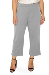 Standards & Practices High Waist Stretch Crepe Crop Pants In Light Grey